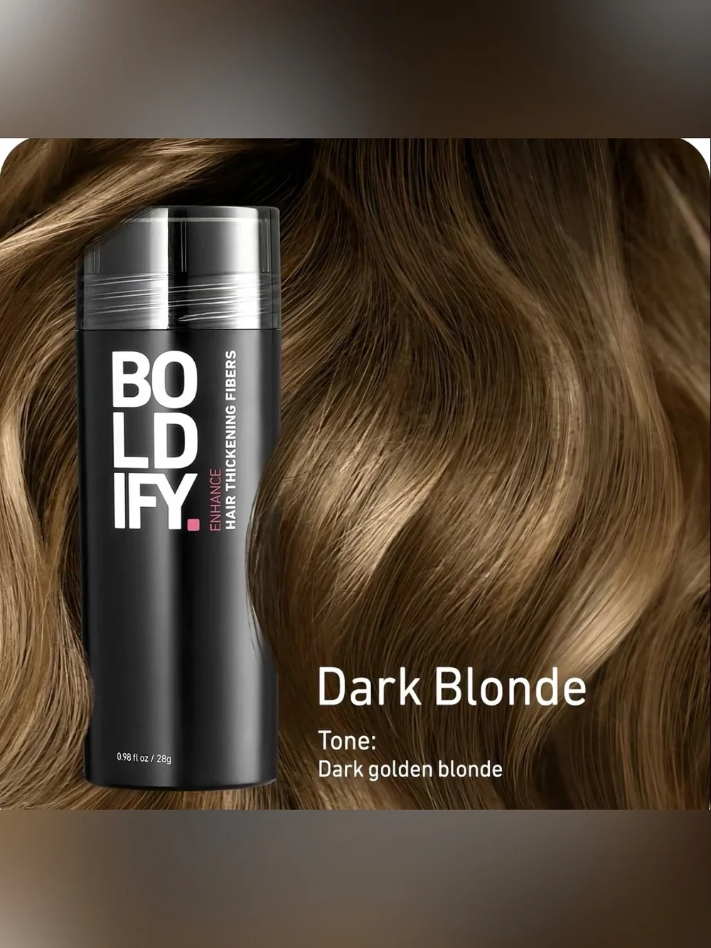 Boldify Hair Thickening Fibers for Thinning Hair - Dark Blonde- New
